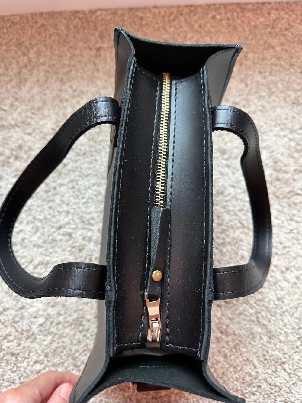 Portland Leather Goods Lola crossbody with zipper, black, PREMIUM NEW w/out tags